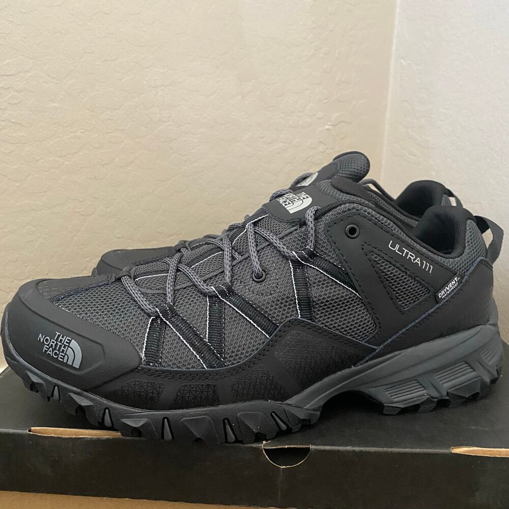 The North Face Ultra 111 Mens Size 12 Trail Hiking Shoes Dark Shadow Gray/Black